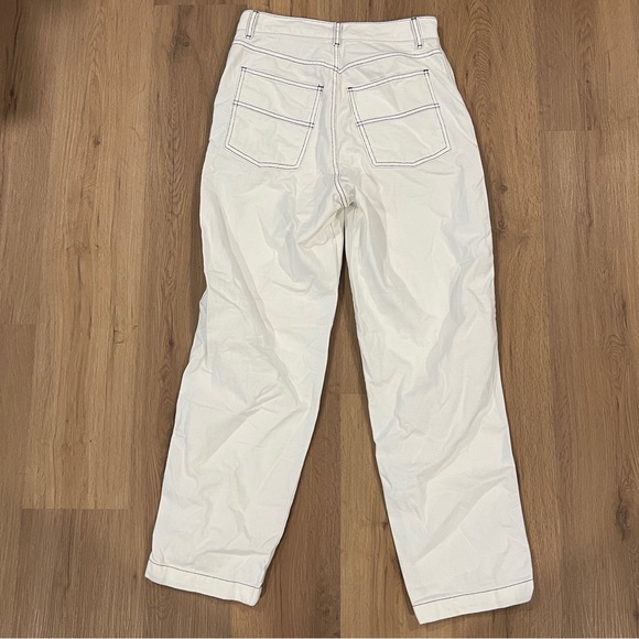 Zara White Stitch Detail Pants - Picture 4 of 4